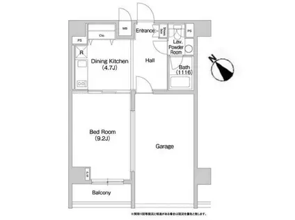 コンフォリア豊洲(1K/1階)の間取り写真