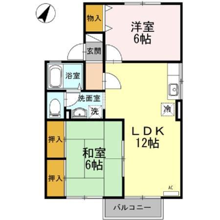 セジュールコンフォールU(2LDK/1階)の間取り写真