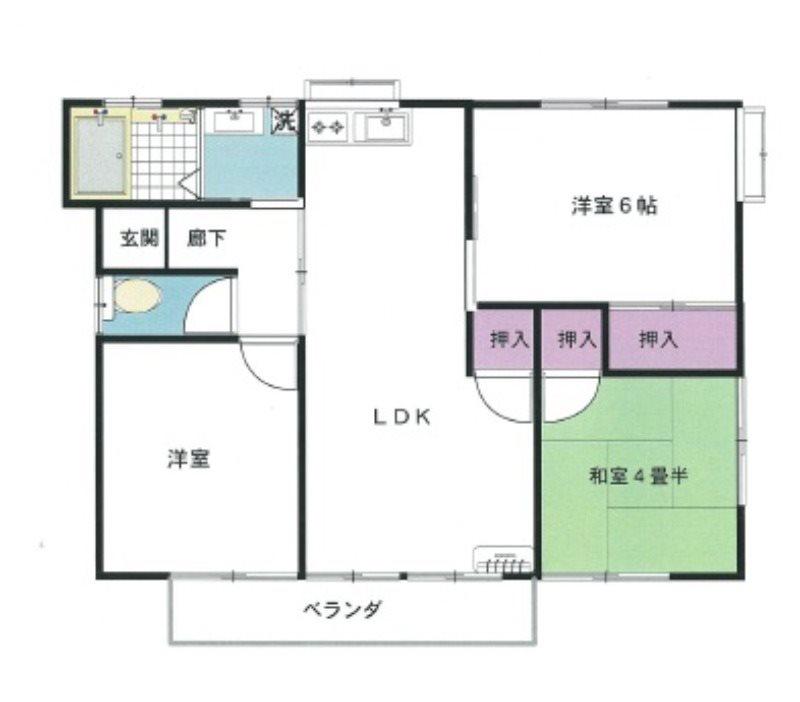 アイリス(3LDK/1階)の間取り写真