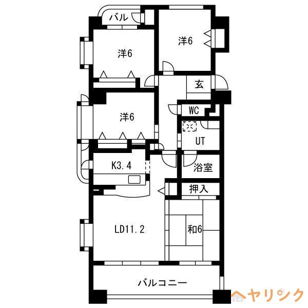 モアグレース比良(4LDK/4階)の間取り写真
