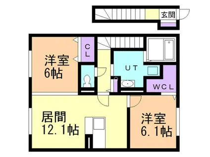 ハイム・フローラ(2LDK/2階)の間取り写真