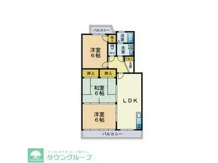 リバーサイドマンション(3LDK/4階)の間取り写真