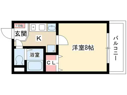 エトワール本郷(1K/4階)の間取り写真