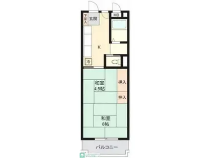 丸菱ロイヤルハイム神之木台 100(2K/4階)の間取り写真