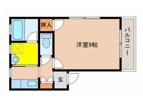ラビアン下原(1K/3階)の間取り写真