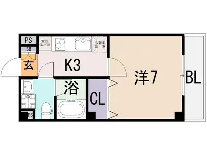 RITZ小若江(1K/2階)の間取り写真