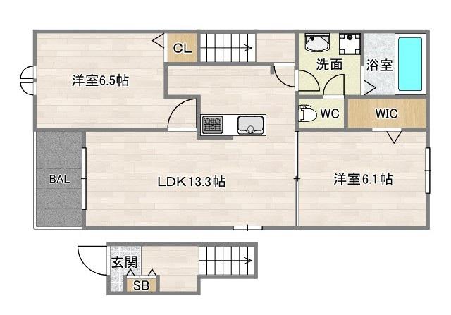 MA MAISON(2LDK/2階)の間取り写真