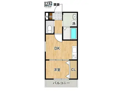 春風MINATO 1ST PIER(1DK/1階)の間取り写真