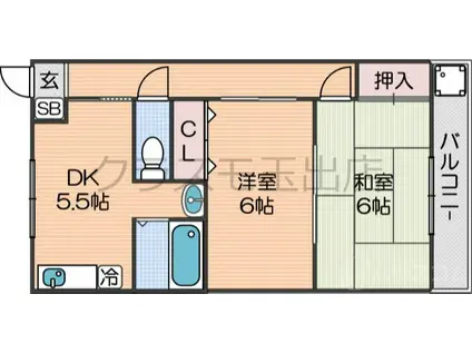 トモエハイツ2(2DK/1階)の間取り写真