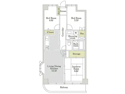 アーバンパーク三ツ池公園 S棟(3LDK/6階)の間取り写真