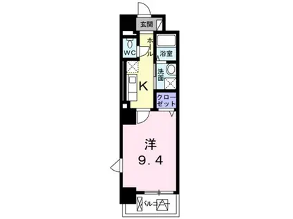 グランツコート(1K/3階)の間取り写真