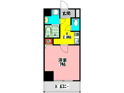 グランエクラ今市(1K/3階)の間取り写真