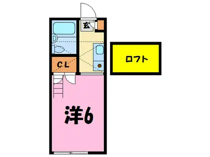第2サンハイツ金井(ワンルーム/2階)の間取り写真