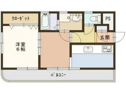 タカラハイツ(1DK/4階)の間取り写真