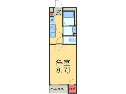 クレイノアルコーブ(1K/2階)の間取り写真