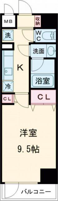 ERFOLG RIVERIA(1K/10階)の間取り写真