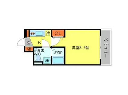 セレニテ本町エコート(1K/9階)の間取り写真