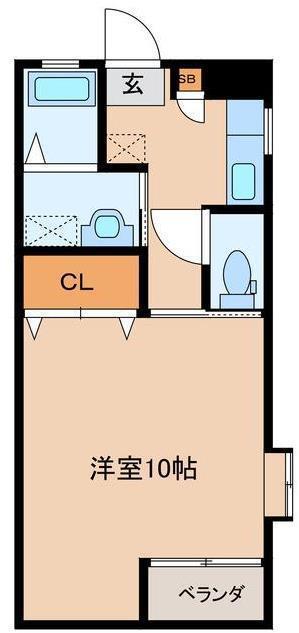 パロスひしかわ(ワンルーム/1階)の間取り写真