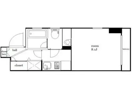 扇橋丸貞ビル(1K/9階)の間取り写真