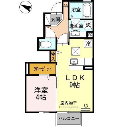 メゾン・ド・ウィット・ホウェール ペンタ(1LDK/1階)の間取り写真