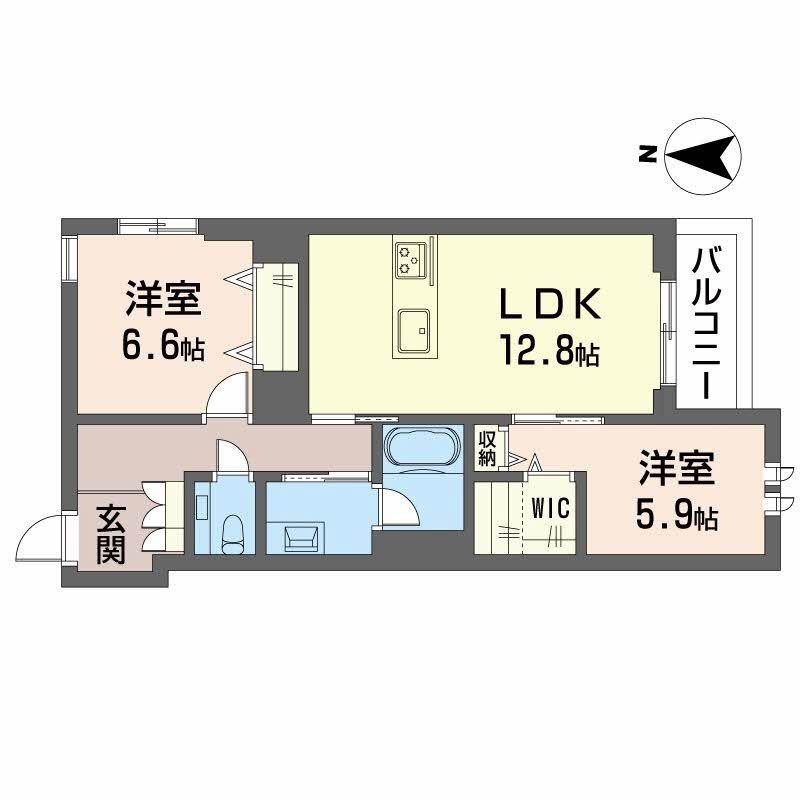 メゾン デュオール(2LDK/3階)の間取り写真