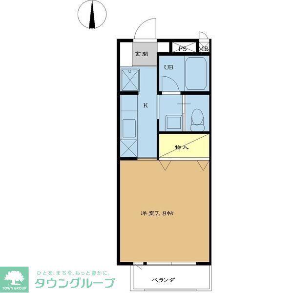 ΑNEXT前橋第12(1K/2階)の間取り写真