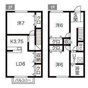 花巻ステーションアベニューF棟(3LDK/1階)の間取り写真
