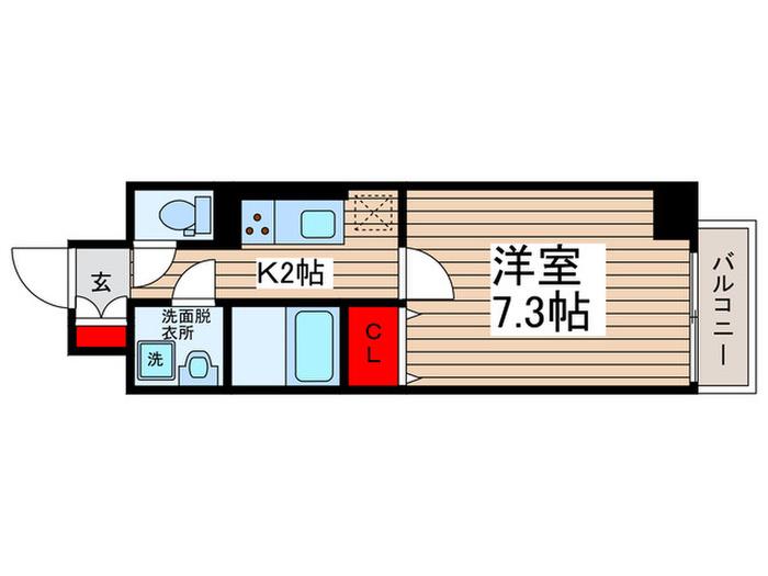 LASANTE柏(1K/8階)の間取り写真