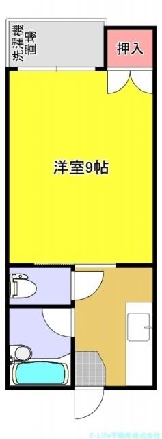 サザンハイツ(1K/2階)の間取り写真