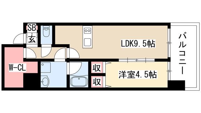 プレサンス錦ラウム(1LDK/2階)の間取り写真