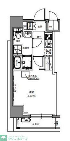 S-RESIDENCE両国緑(1K/6階)の間取り写真