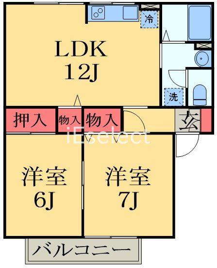 エクセルSAITA-II(2LDK/2階)の間取り写真