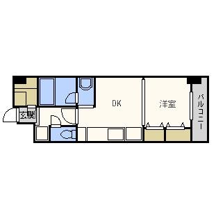 KDX堺筋本町レジデンス(ワンルーム/7階)の間取り写真
