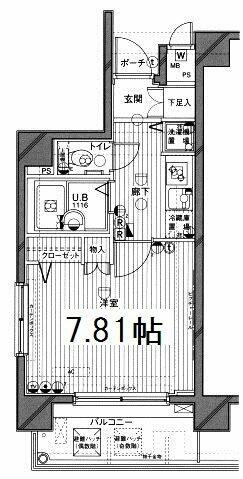グランドガーラ用賀(1K/2階)の間取り写真