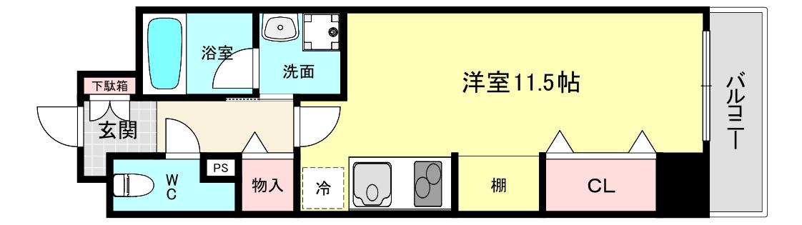 クオーレ西宮北口II(ワンルーム/6階)の間取り写真