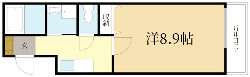 ハーミテージ修学院(1K/3階)の間取り写真