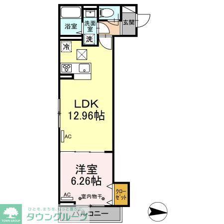 ヴィルソレイユ西荻I(1LDK/1階)の間取り写真