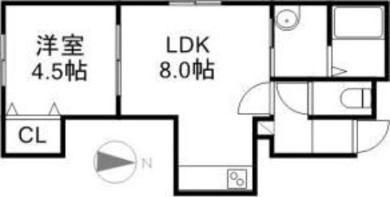 セントラルコーポ(1LDK/2階)の間取り写真
