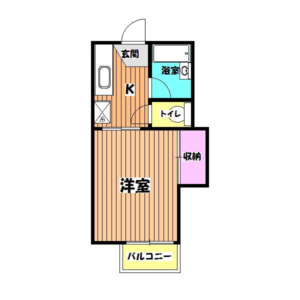 グリーンハイツコバクラ(1K/1階)の間取り写真