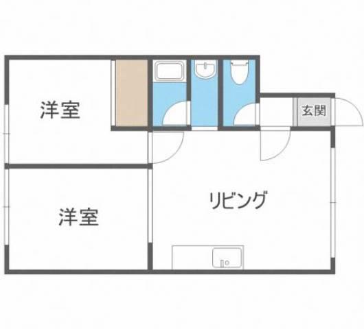 コーポかんの(2LDK/2階)の間取り写真