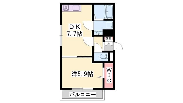 エスターテ西明石(1DK/3階)の間取り写真