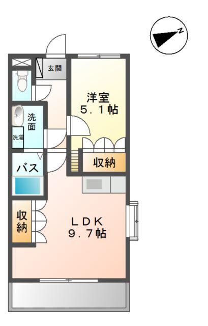 サンフォレスト小森野(1LDK/1階)の間取り写真