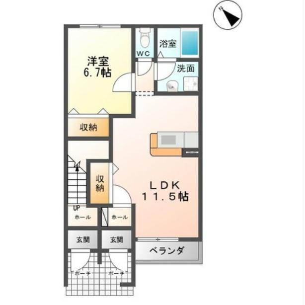 クレールヴィラ(1LDK/1階)の間取り写真