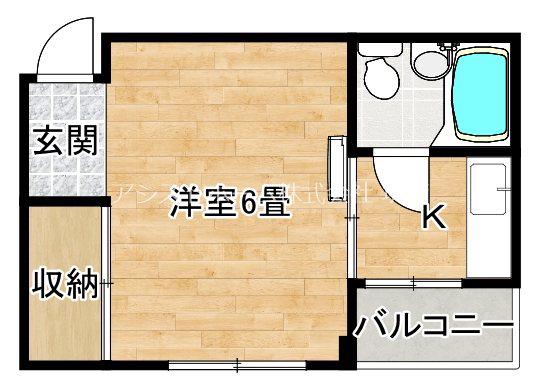 ジョイフル堺(1K/4階)の間取り写真