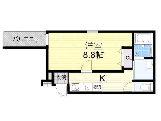 フジパレス中加賀屋Ⅱ番館(1K/3階)の間取り写真