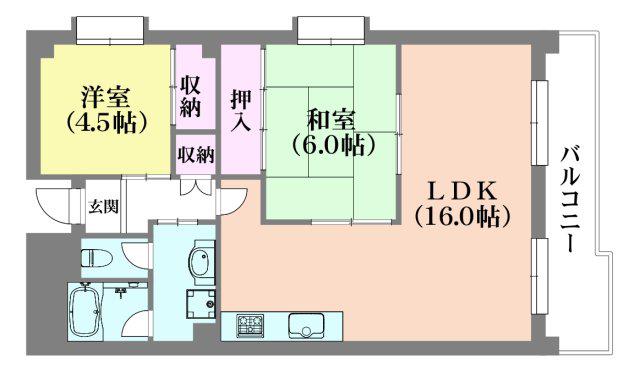 ハイツKOYO(2LDK/2階)の間取り写真