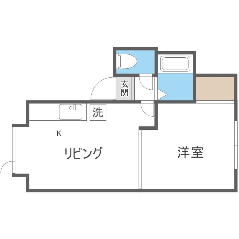 センチュリー21A(1DK/2階)の間取り写真