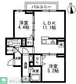 セレスティア豊玉南(2LDK/3階)の間取り写真