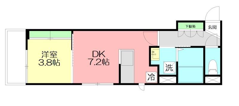 PHIL MARE 湘南 ウエスト(1DK/3階)の間取り写真