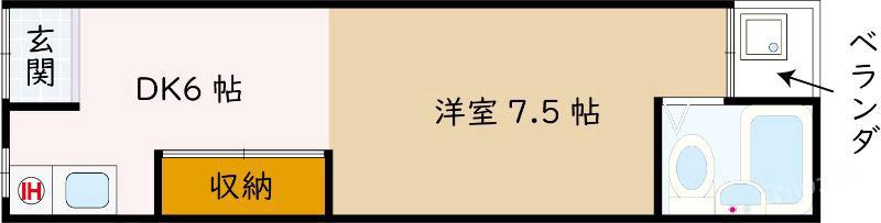 石川コーポ(1DK/2階)の間取り写真